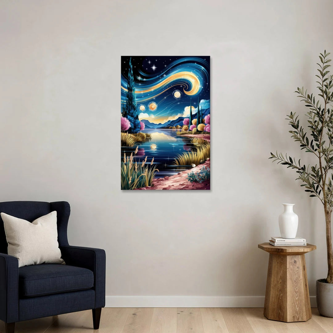 Lubbock Starry Night Sky - Canvas Wall Art - Sofa - 24x36