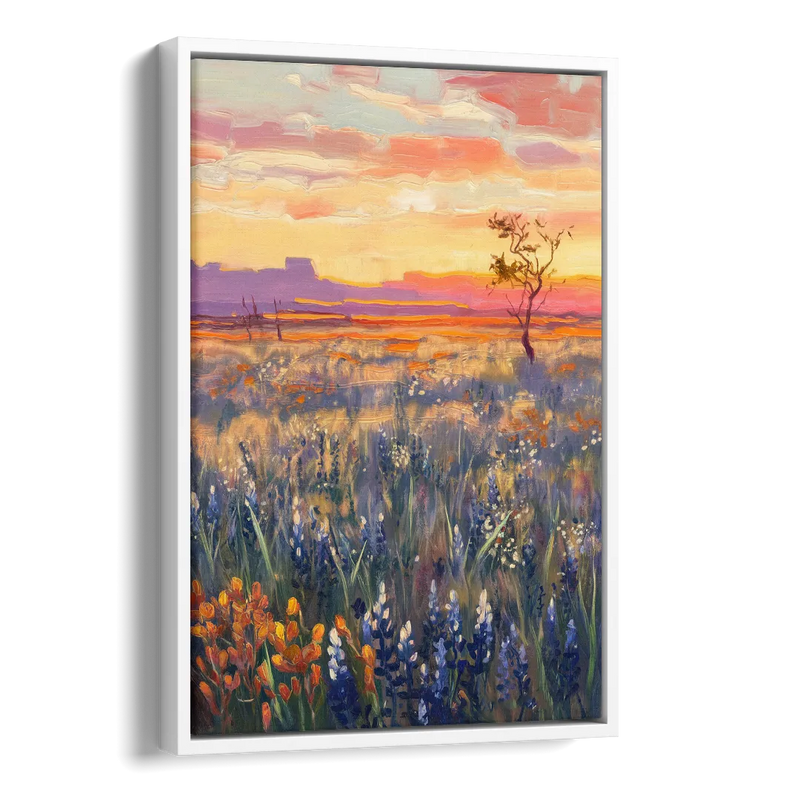 Lubbock West Texas Horizon Side - White Canvas Wall Art