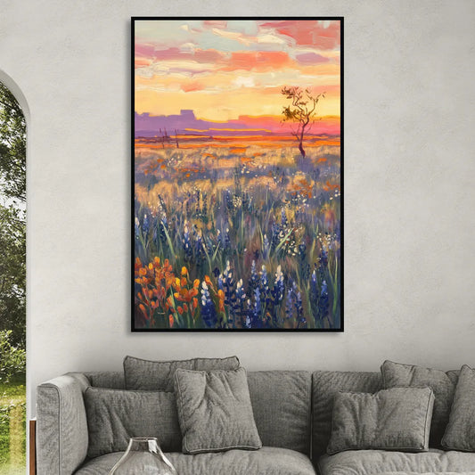 Lubbock West Texas Horizon Living Room - Black Canvas Wall Art