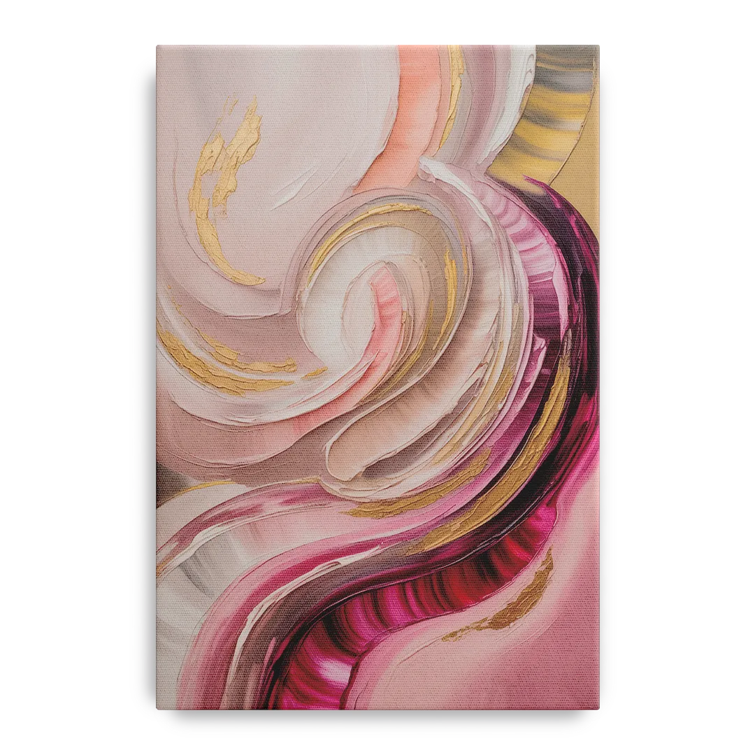 Luminous Swirl Pink Abstract - Canvas Wall Art