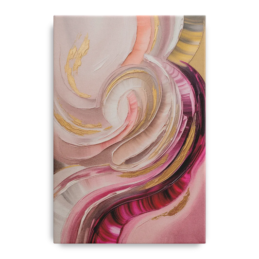 Luminous Swirl Pink Abstract - Canvas Wall Art