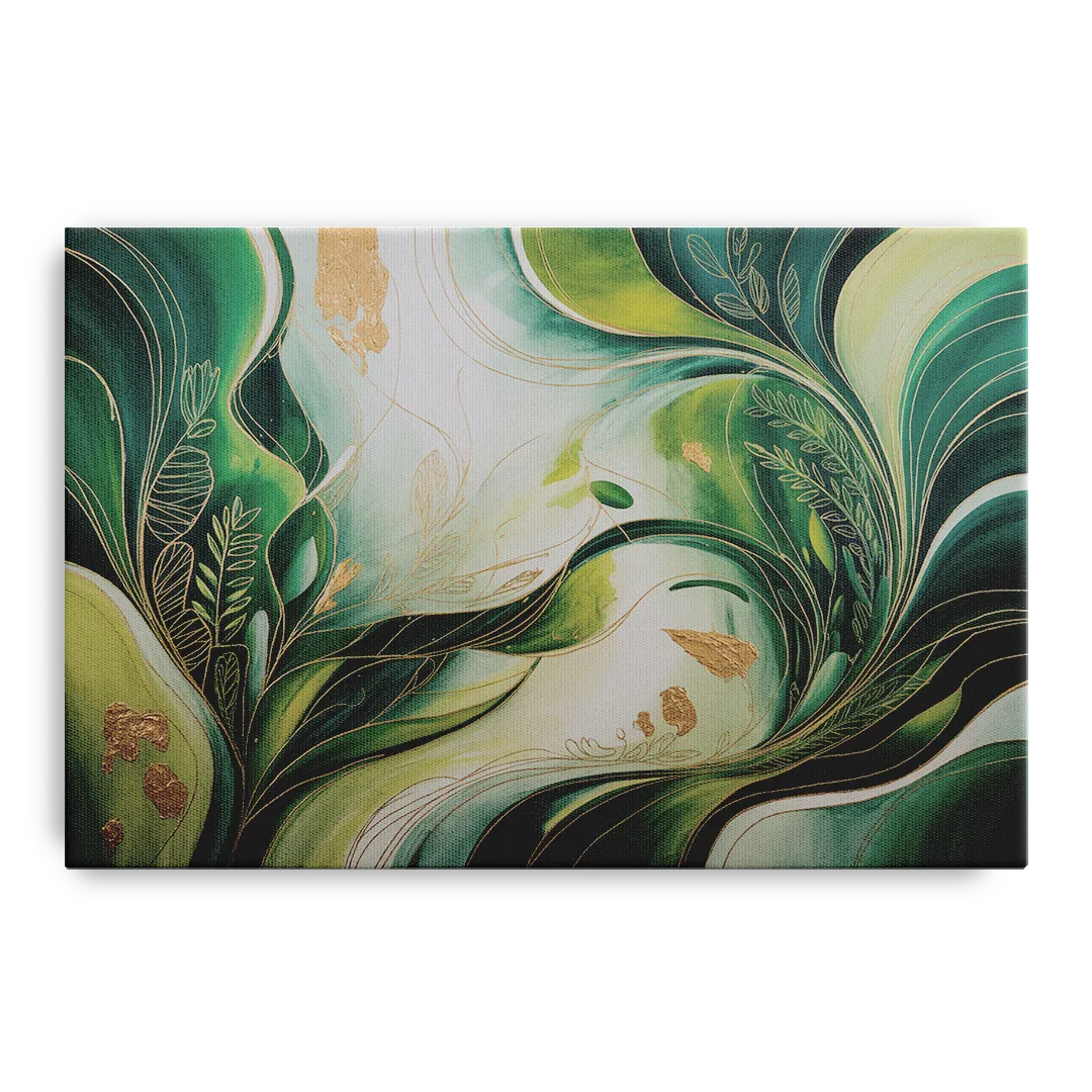 Lush Verdant Harmony Green Abstract - Canvas Wall Art