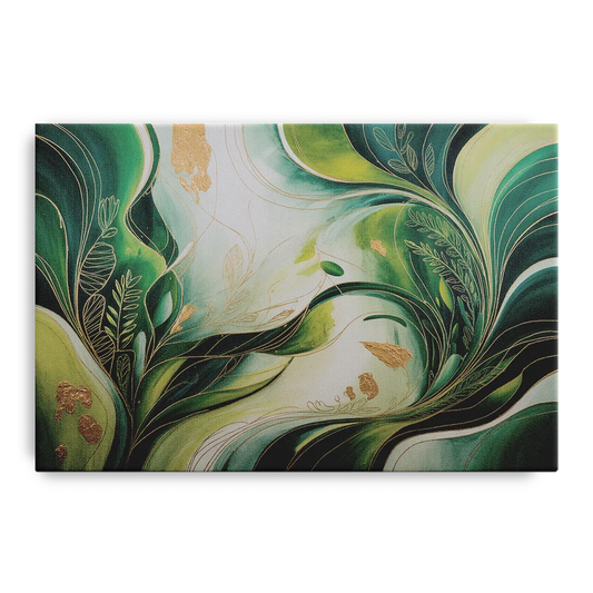 Lush Verdant Harmony Green Abstract - Canvas Wall Art