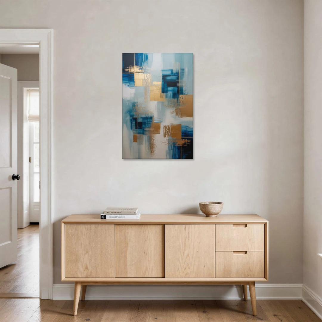 Luxurious Depth Blue and Gold Abstract - Canvas Wall Art - Coffee Table - 24x36