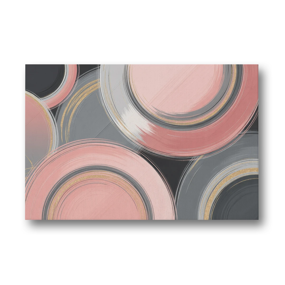 Luxurious Elegance Pink and Grey Abstract - Canvas Wall Art - Front