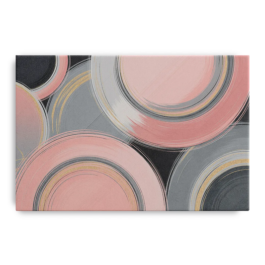 Luxurious Elegance Pink and Grey Abstract - Canvas Wall Art