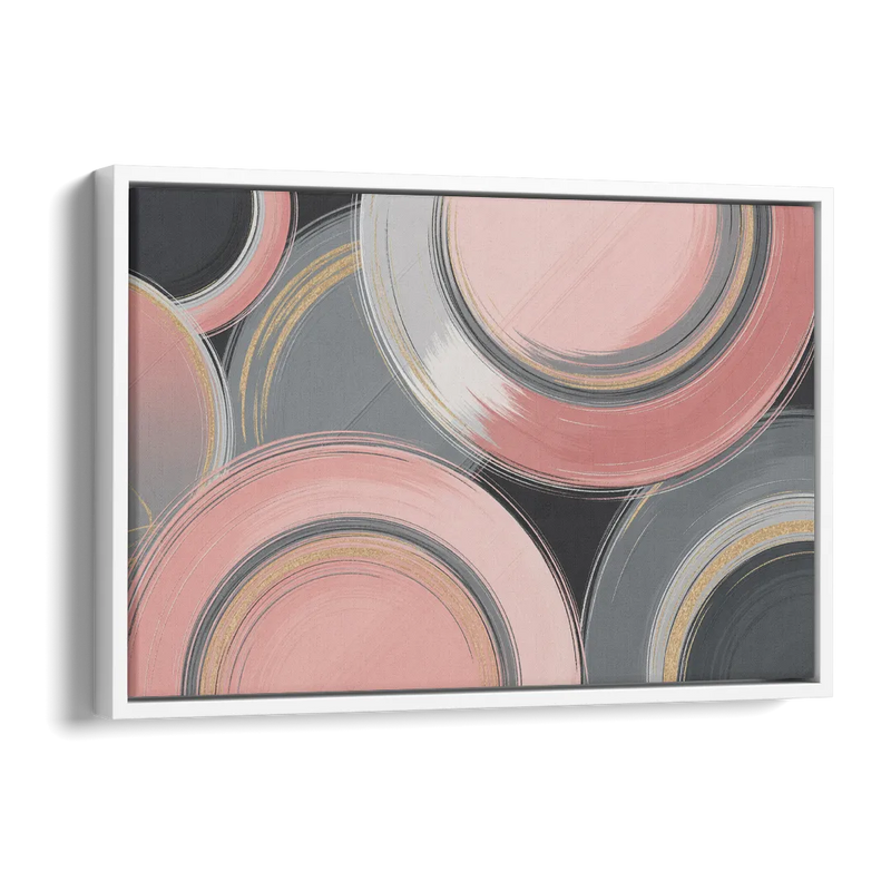 Luxurious Elegance Pink and Grey Abstract Side - White Canvas Wall Art