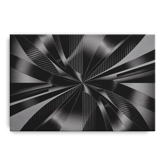 Luxurious Fluidity Black and Grey Abstract - Canvas Wall Art