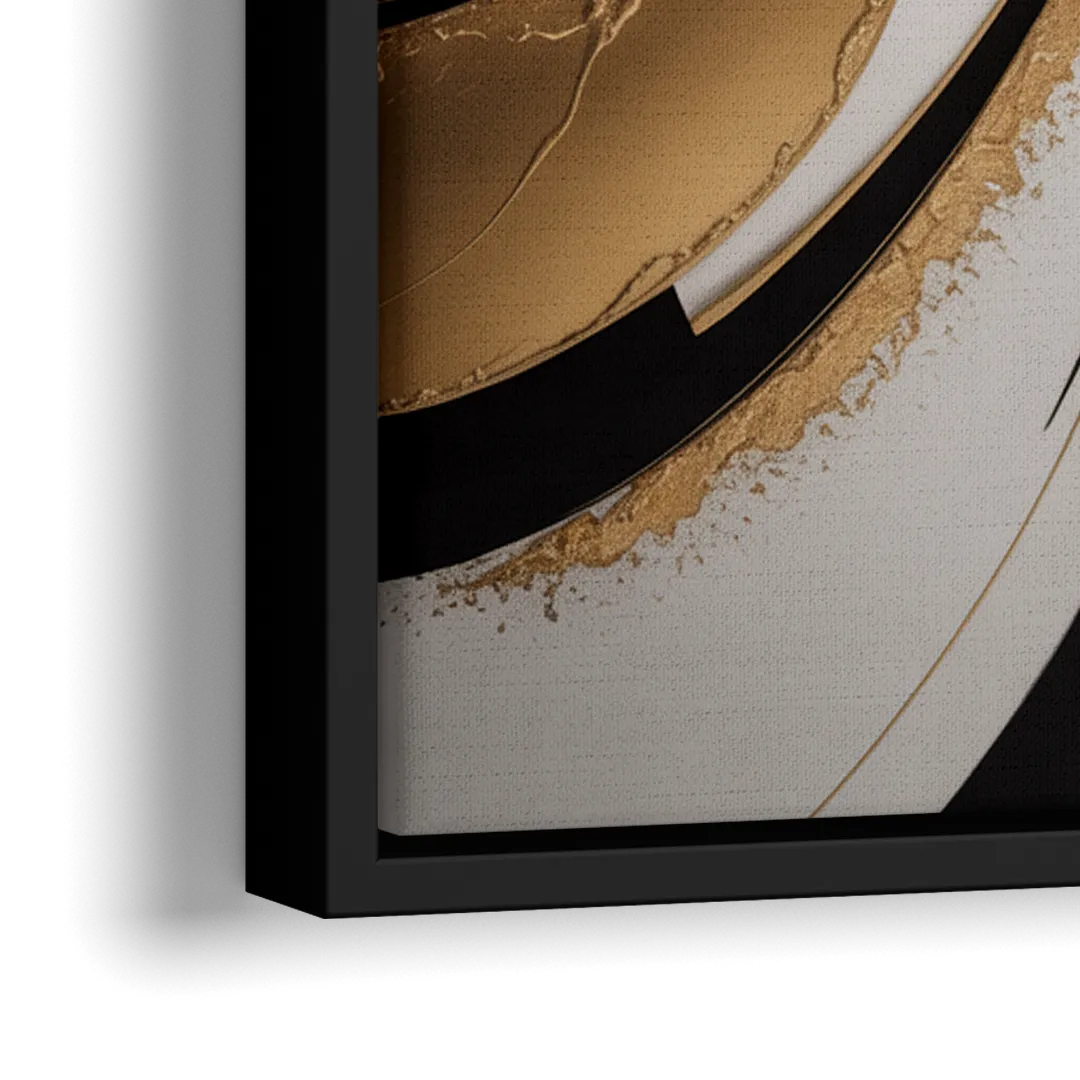 Luxurious Geometric Elegance - Close-Up Black Frame Canvas