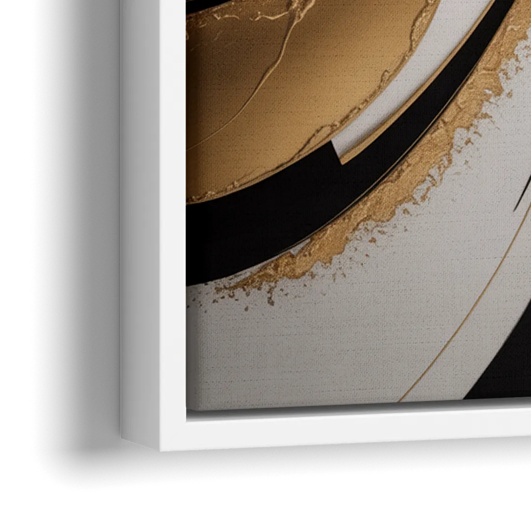 Luxurious Geometric Elegance - Close-Up White Frame Canvas