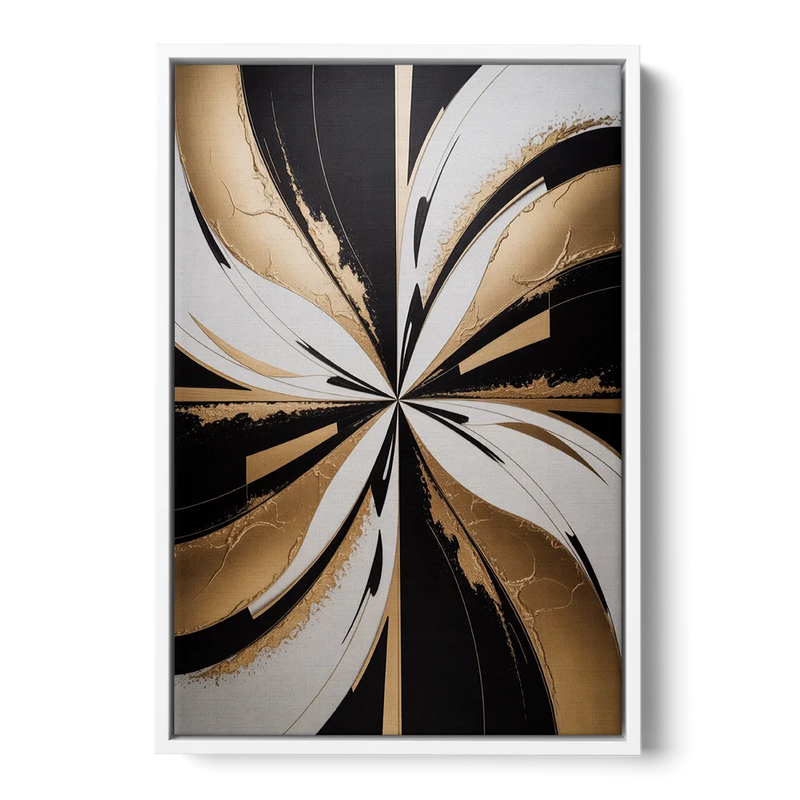 Luxurious Geometric Elegance Front - White Canvas Wall Art