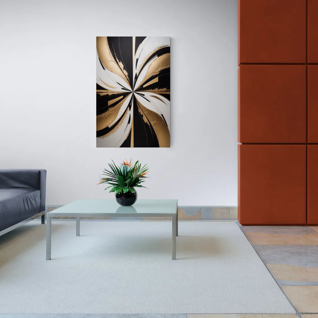 Luxurious Geometric Elegance - Canvas Wall Art Living Room