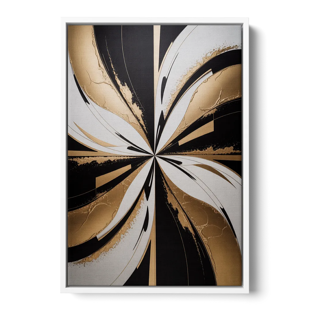 Luxurious Geometric Elegance - White Frame Canvas
