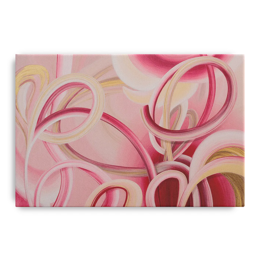 Luxurious Interwoven Pink Abstract - Canvas Wall Art