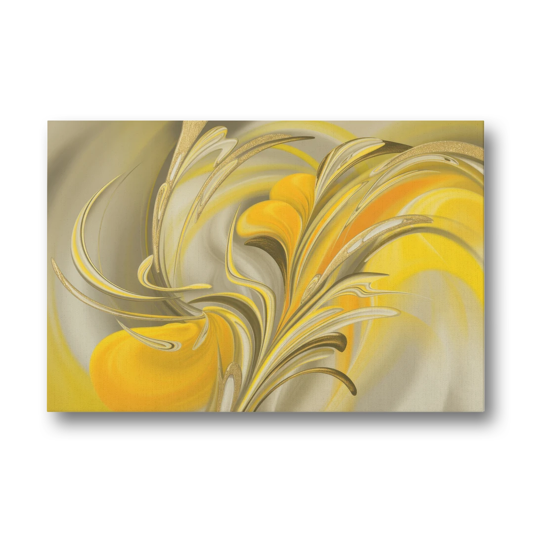 Luxurious Motion Yellow Abstract - Canvas Wall Art - Front