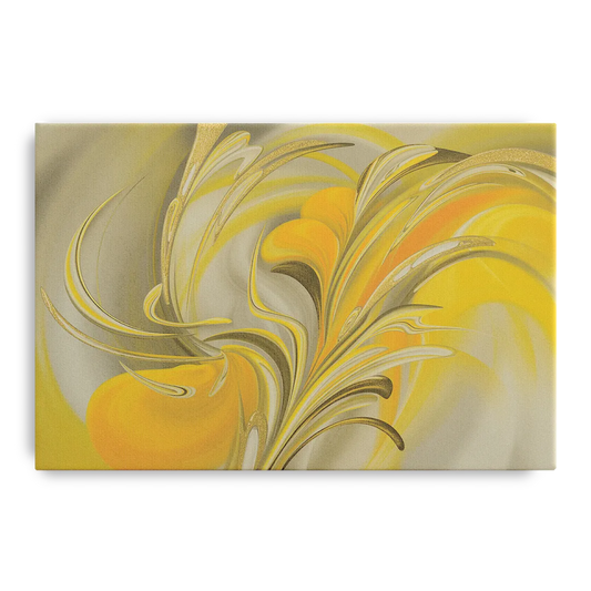 Luxurious Motion Yellow Abstract - Canvas Wall Art