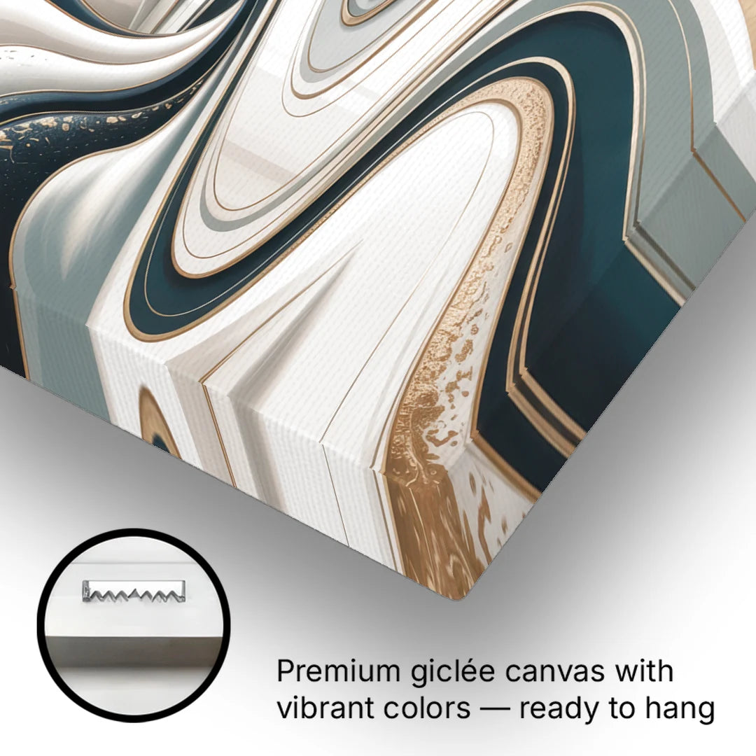 Luxurious Serenity White Abstract - Canvas Wall Art - Gallery Wrap Corner