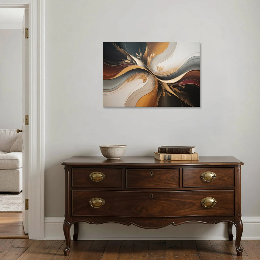 Luxuriously Textured Brown Abstract - Canvas Wall Art - Coffee Table - 36x24