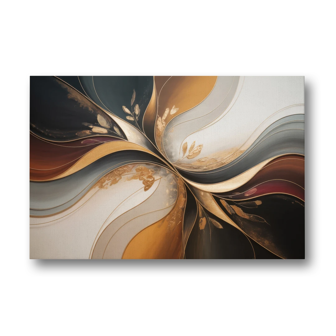 Luxuriously Textured Brown Abstract - Canvas Wall Art - Front