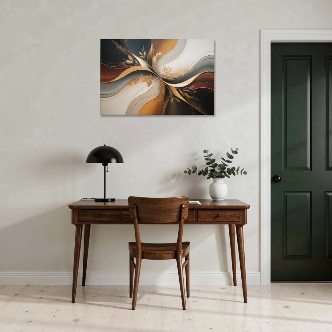 Luxuriously Textured Brown Abstract - Canvas Wall Art - Office - 36x24