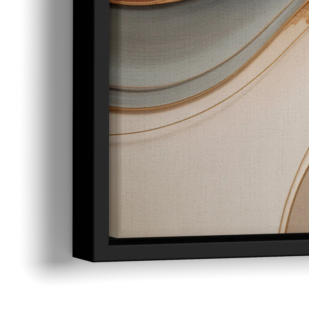 Luxuriously Textured Brown Abstract - Close-Up Black Frame Canvas