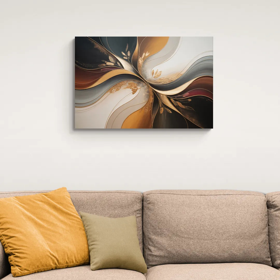 Luxuriously Textured Brown Abstract - Canvas Wall Art Living Room