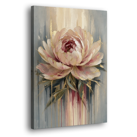 Luxury Gilded Blush Peony - Canvas Wall Art