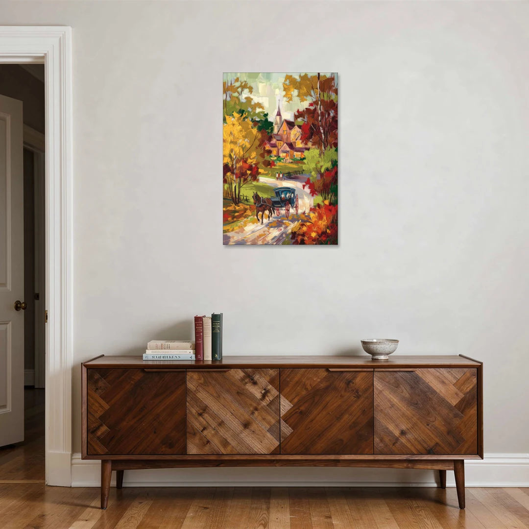 Mackinac Island Autumn Foliage - Canvas Wall Art - Coffee Table - 24x36