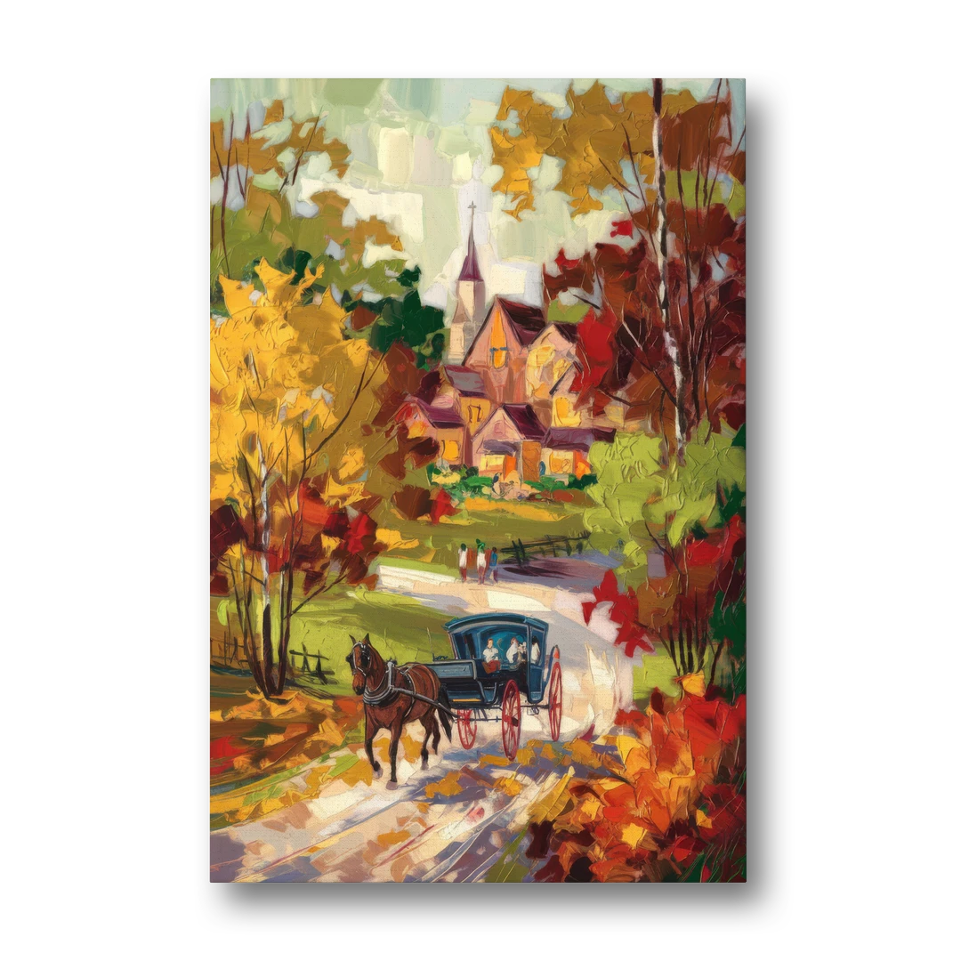 Mackinac Island Autumn Foliage - Canvas Wall Art - Front
