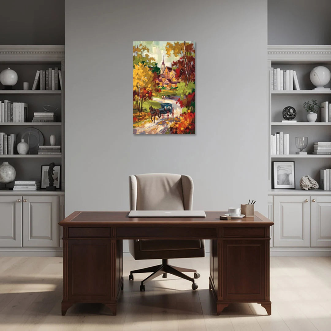 Mackinac Island Autumn Foliage - Canvas Wall Art - Office - 24x36