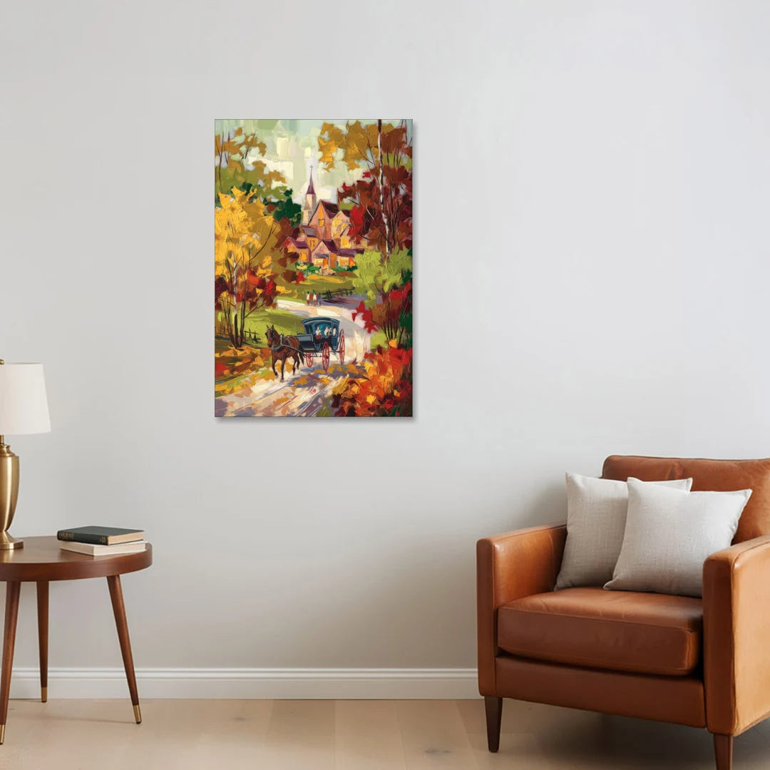 Mackinac Island Autumn Foliage - Canvas Wall Art - Sofa - 24x36