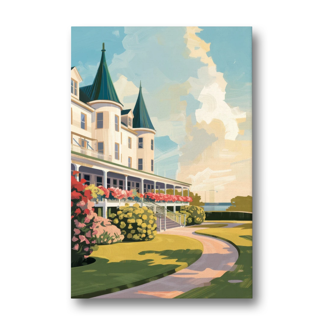 Mackinac Island Grand Hotel View - Canvas Wall Art - Front