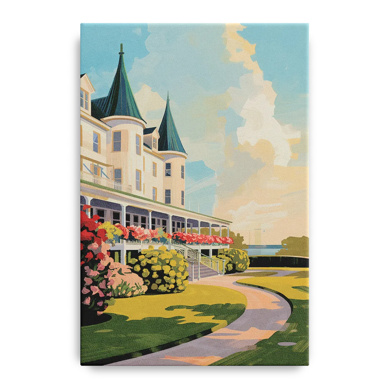 Mackinac Island Grand Hotel View Front - Canvas Wall Art