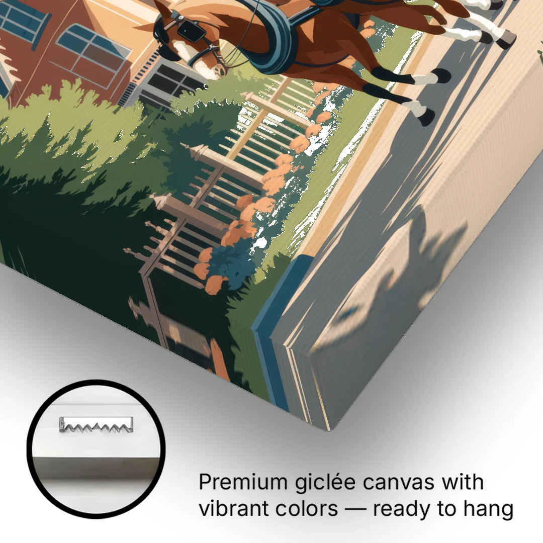 Mackinac Island Horse Carriage Ride - Canvas Wall Art - Gallery Wrap Corner