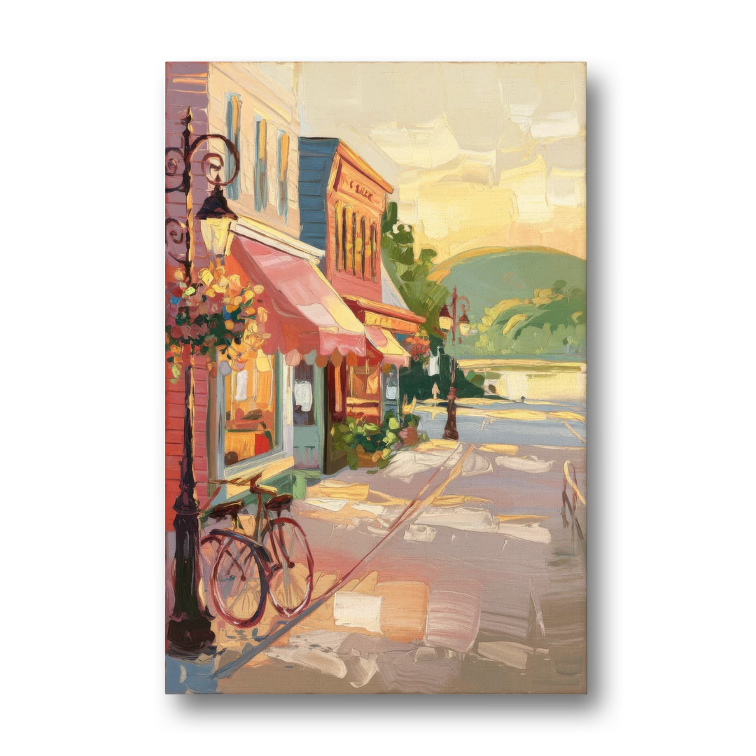 Mackinac Island Main Street Charm - Canvas Wall Art - Front