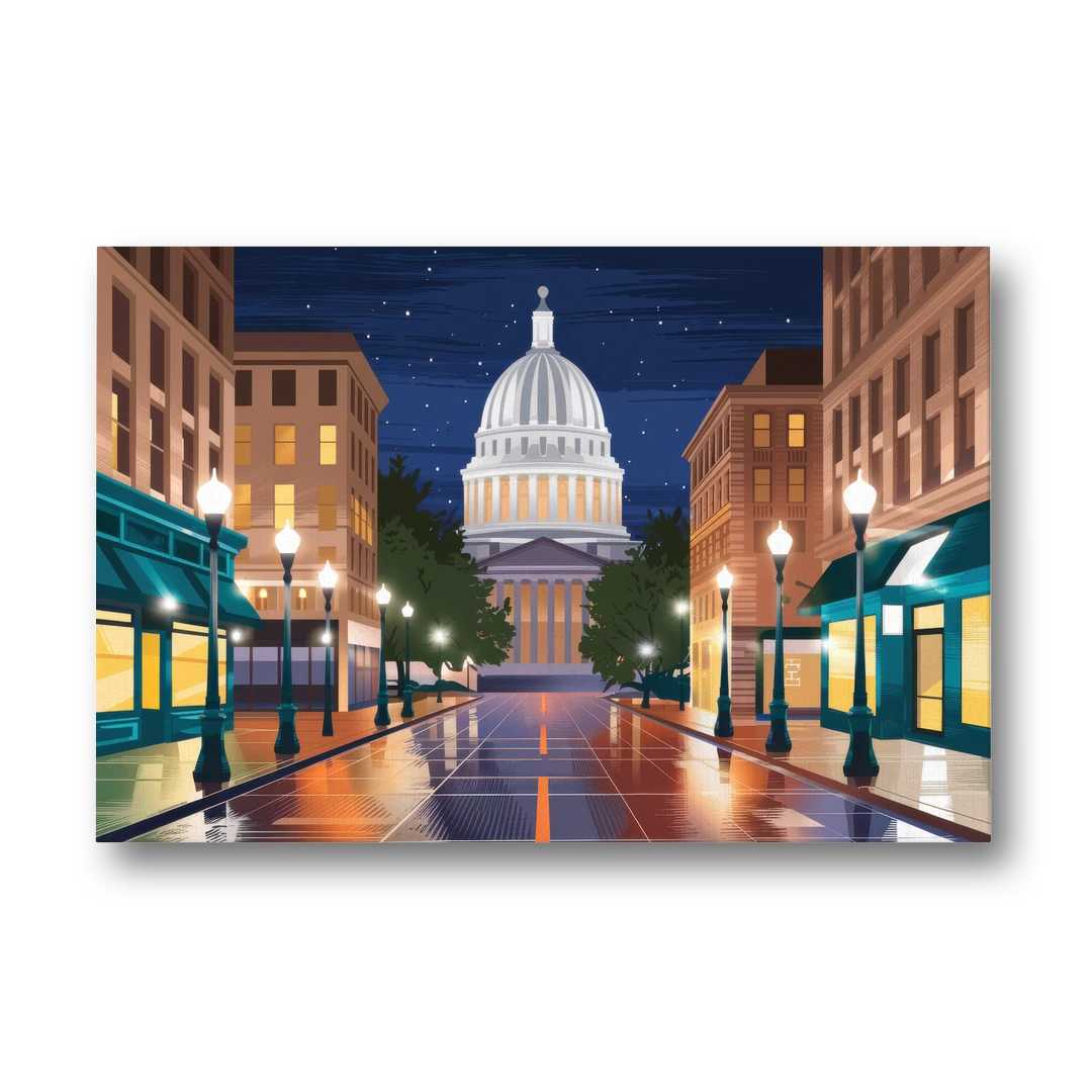 Madison Capitol Square Nights - Canvas Wall Art - Front