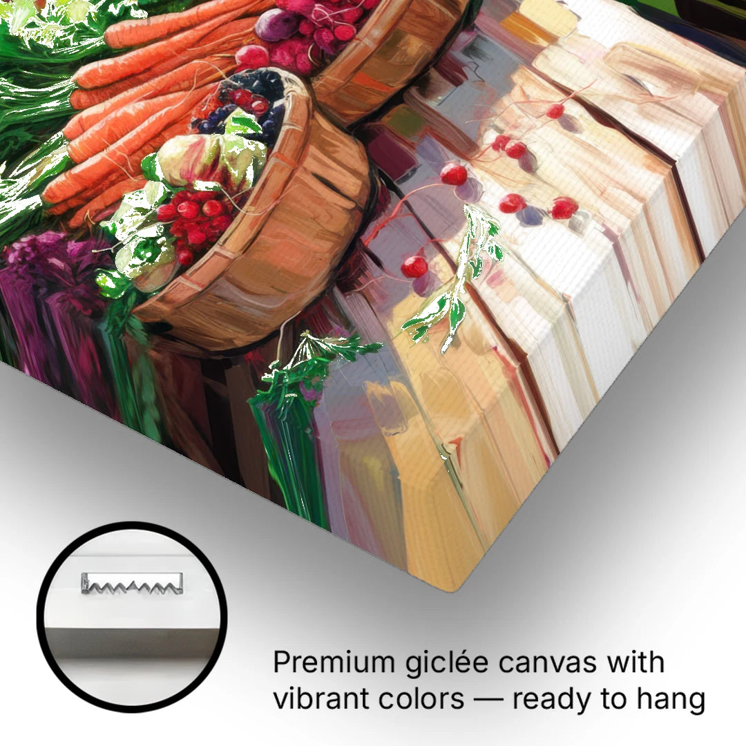 Madison Farmers Market Delight - Canvas Wall Art - Gallery Wrap Corner