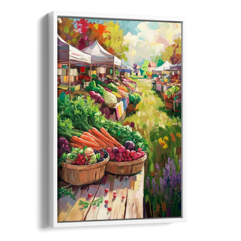 Madison Farmers Market Delight Side - White Canvas Wall Art