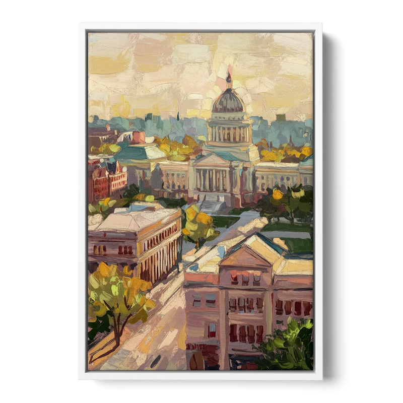 Madison Historic Architecture Front - White Canvas Wall Art