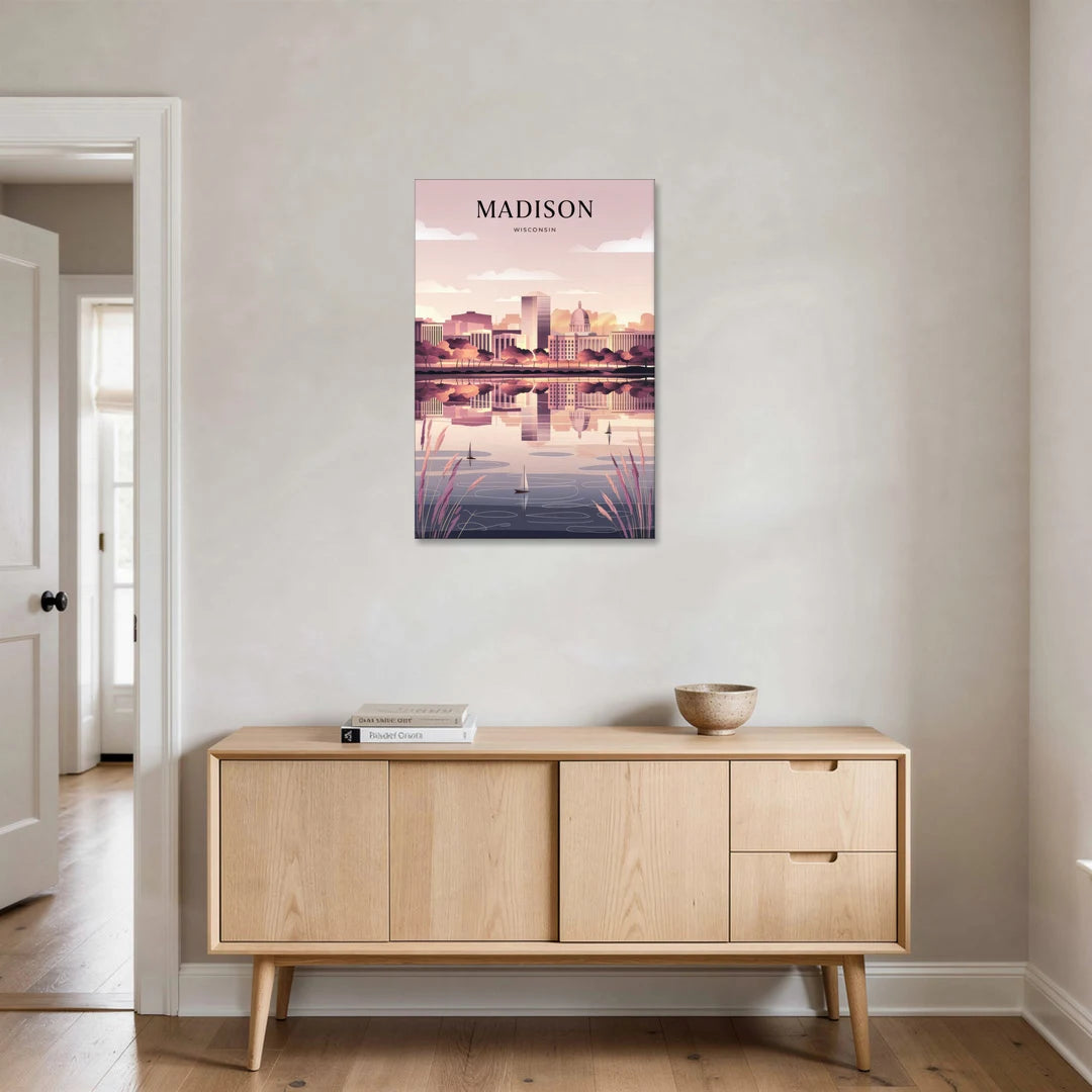 Madison Lake Monona Reflections - Canvas Wall Art - Coffee Table - 24x36