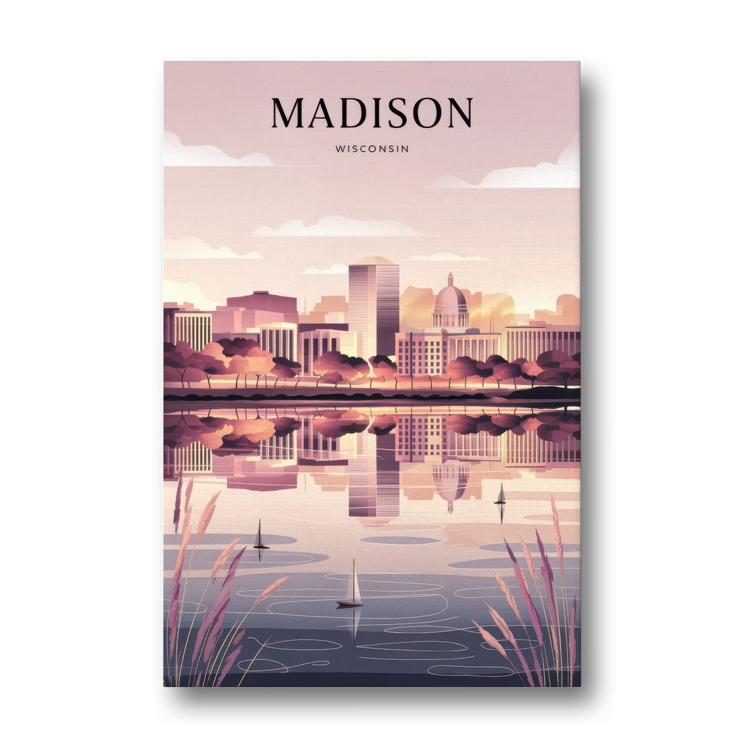 Madison Lake Monona Reflections - Canvas Wall Art - Front