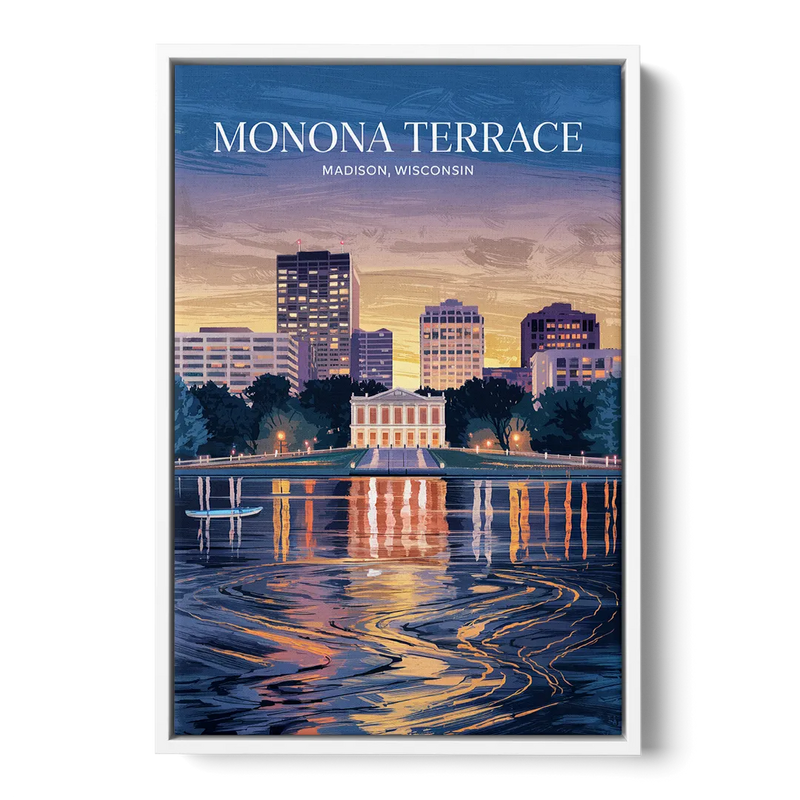 Madison Monona Terrace View Front - White Canvas Wall Art