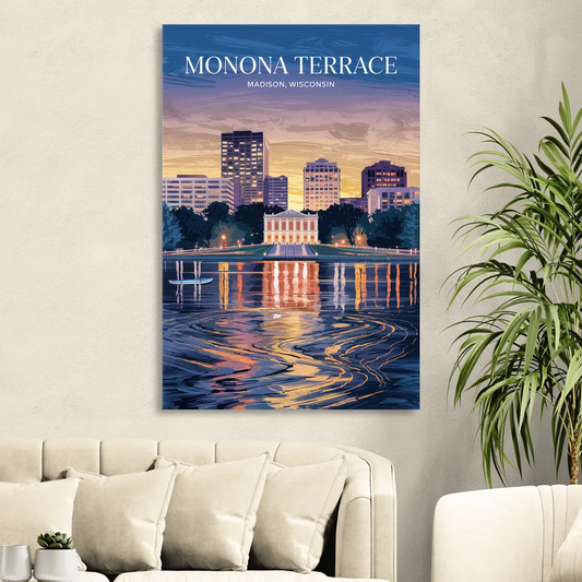 Madison Monona Terrace View Living Room - Canvas Wall Art