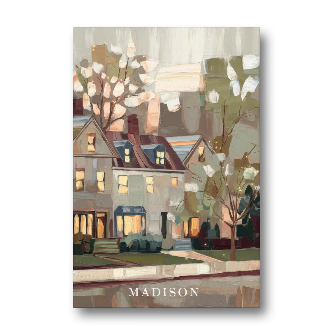 Madison Neighborhood Charm - Canvas Wall Art - Front