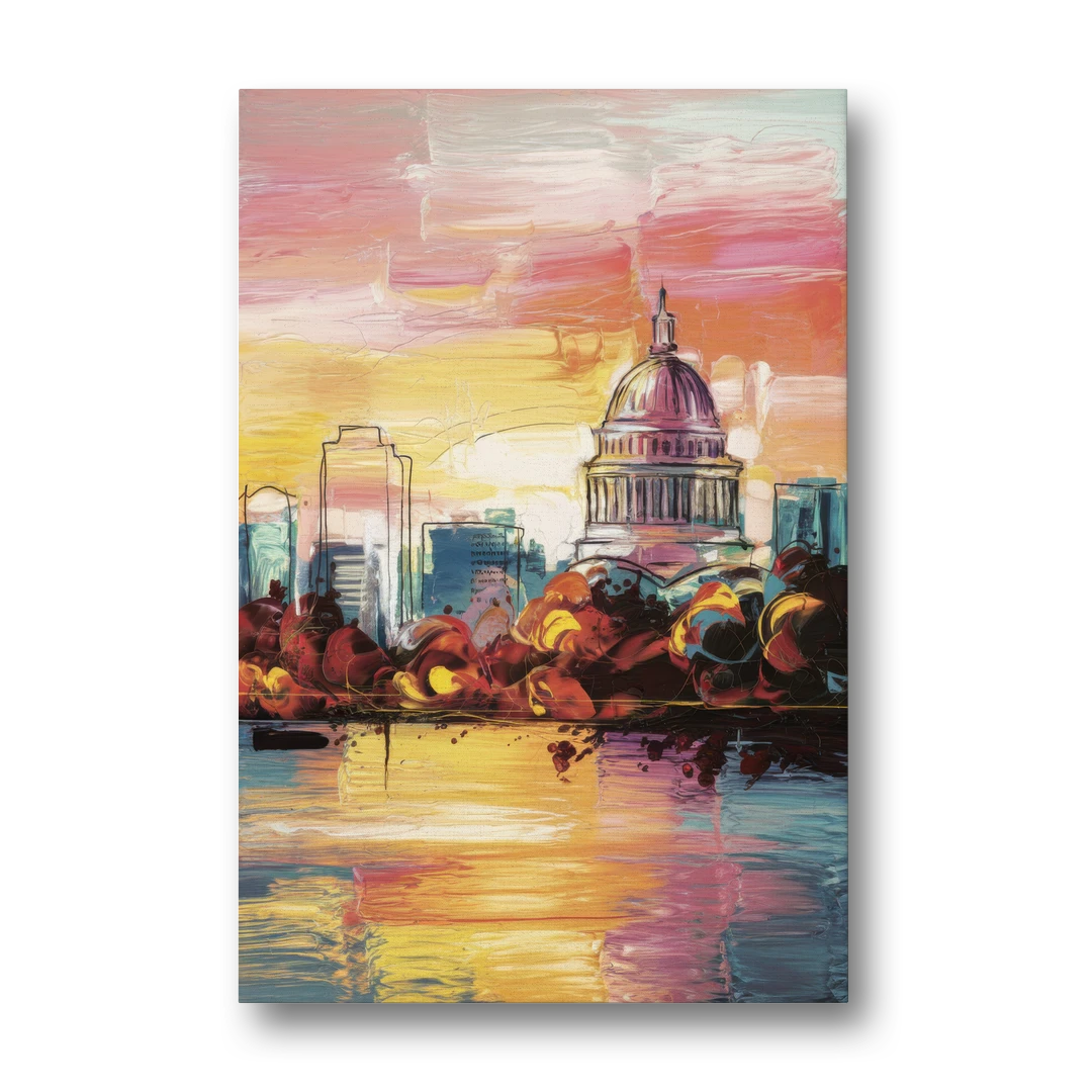 Madison Skyline at Sunset - Canvas Wall Art - Front