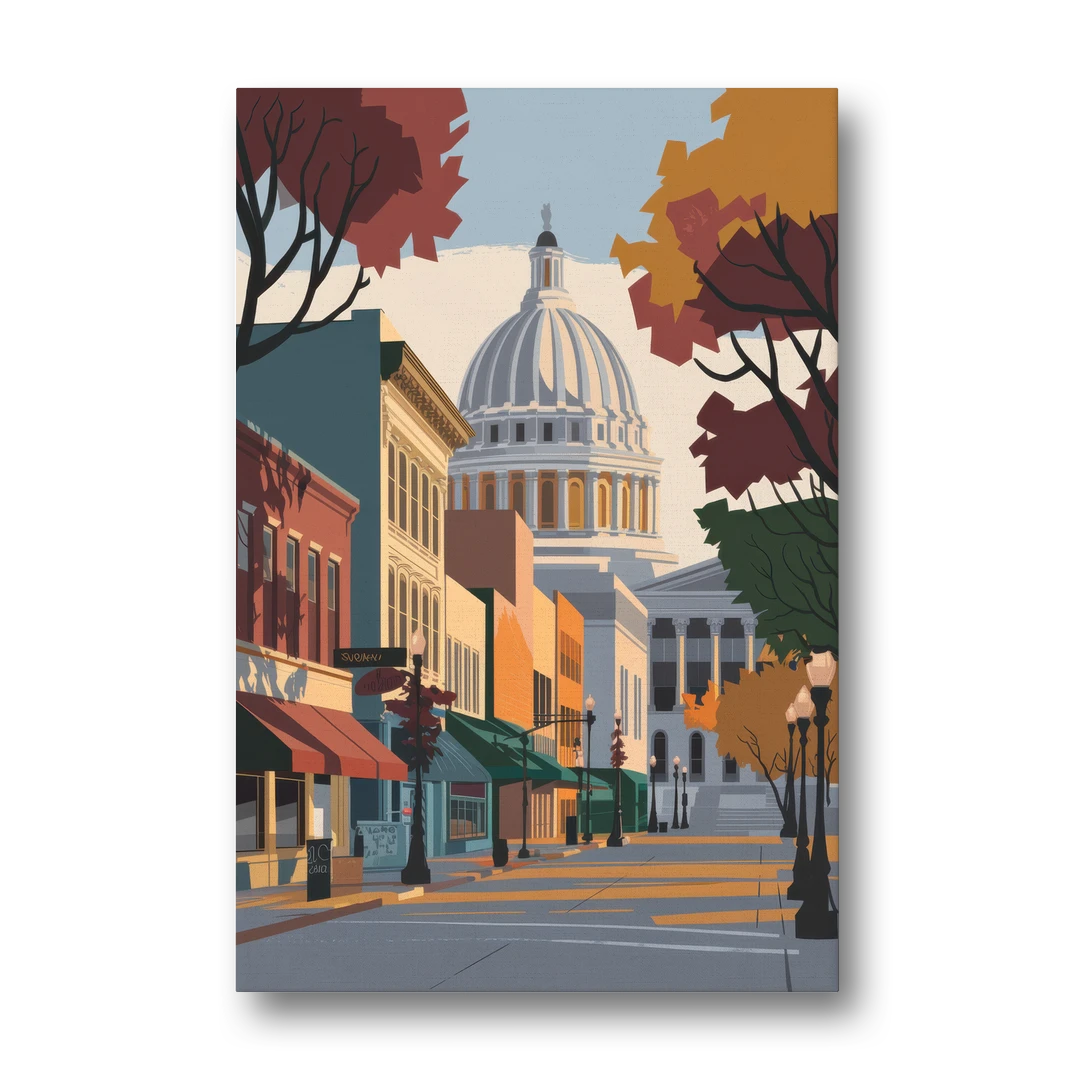 Madison State Street Vibes - Canvas Wall Art - Front