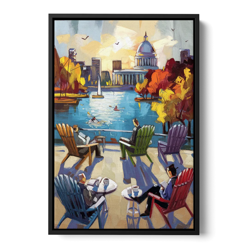 Madison Union Terrace Vibes Front - Black Canvas Wall Art