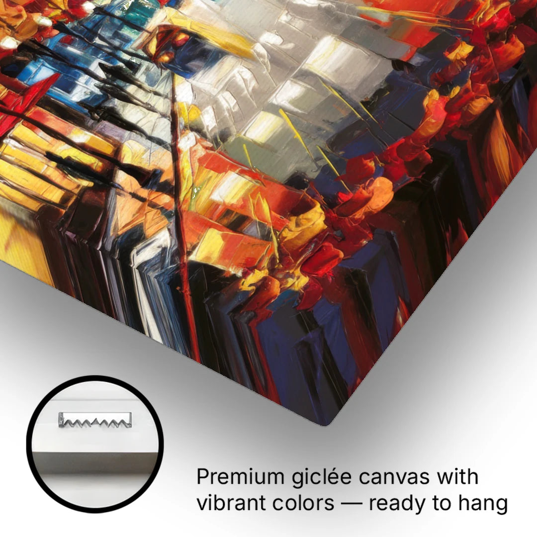 Madison Vibrant Downtown - Canvas Wall Art - Gallery Wrap Corner