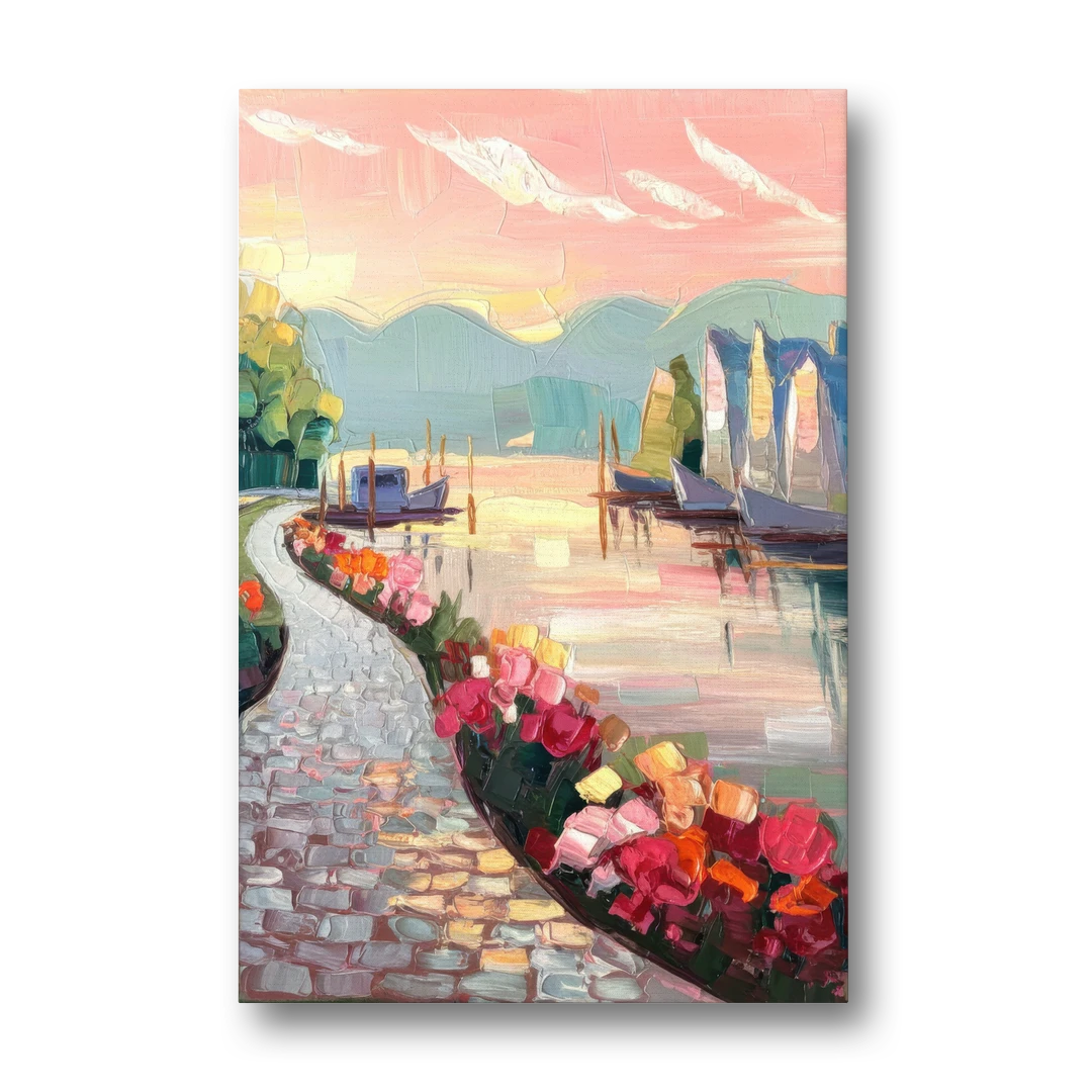 Madison Waterfront Stroll - Canvas Wall Art - Front