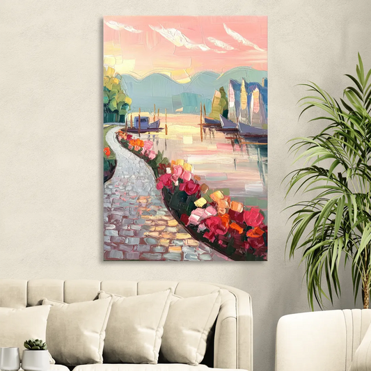 Madison Waterfront Stroll Living Room - Canvas Wall Art